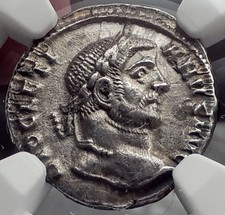 DIOCLETIAN 294AD Silver Argenteus Ancient Silver Roman Coin TETRARCHY NGC i58236