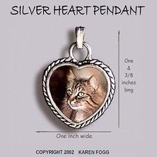 Norwegian Forest Cat - Ornate Heart Pendant Tibetan Silver