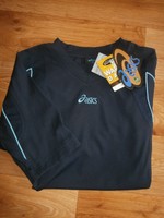 Mens ASICS RUNNING TRAINING GYM TOP duo tech fabric BLUE size Small