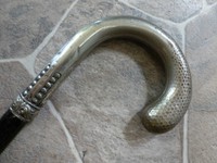 Spazierstock walking cane antik versilberter Griff Gravur 09.06.1926 Geschenk