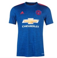 Adidas Manchester United Away Auswärts Blau Rot Trikot 2016 2017 alle Größen Neu