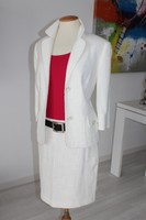 VOGUE Kostüm Blazer Jacke Rock Gr. 38  Creme Weiß 