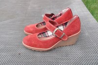 s.OLIVER Wildleder Pumps Gr.38 /5 rostrot/orange mit modischem Keilabsatz