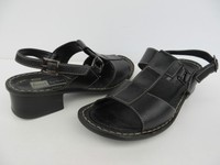 JOSEF SEIBEL # bequeme SANDALEN Gr. 40 schwarz Leder Damen Schuhe Sandalette TOP