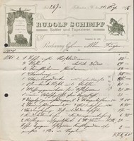 FALKENSTEIN i. V., Rechnung 1909, Sattler und Tapezierer Rudolf Schimpf