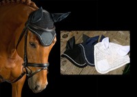 Kavalkade Fliegenohren Strass VB/WB schwarz navy weiß Fliegenhaube Fliegenmütze