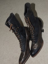 Antique Victorian Leather High Top Lace Shoes Boots Dorothy Dodd Handcraft
