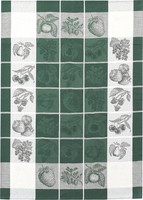 Geschirrtuch Halbleinen Küchentuch Kracht Obstbordüre Grün 50x70