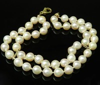 Sehr schönes 2 reihiges Perlen - Armband & 585er Gold - S5515