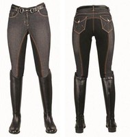 Reithose -Denim Pocket- Vollbesatz  aus elastischem Alos Wildlederimit HKM 2344 