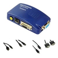 PC TV Konverter VGA zu S-Video Scart Adp Cinch S-Video VGA Kabel USB Stromkabel