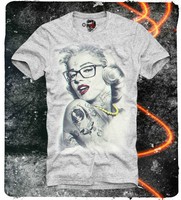 E1SYNDICATE T SHIRT MARILYN MONROE NERD TATTOO HIPSTER BLOGGER JAMES DEAN FUR G