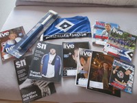 HSV MAGAZIN 2015/16 UND 2016/17 -SUPPORTER NEWS -8 HEFTE - 2 AUTOFAHNEN -TOP!!!