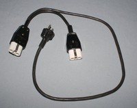 DDR Heissgerätekabel Netzkabel Y-STROMKABEL 2 Flachstecker 1x m.Schalter GEPRÜFT