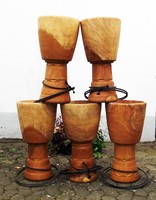 IROKO HARTHOLZ ELFENBEINKÜSTE DJEMBE KORPUS GEHÄUSE SHELL ROHLING TROMMELBAU