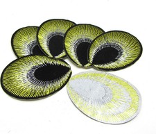 New 10pcs Embroidered Cloth Iron On Patch Sew Motif Applique peacock eye KQY-10