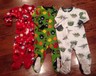 Boy 2T/24 Fleece Footed Footie Blanket Sleeper Pajama Carters Lot 3 Dino Monster