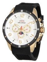 DeLorean Automatikuhr Automatik-Uhr massiver Edelstahl GOLD VERGOLDET NEU