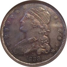 1833 Capped Bust Quarter - Anacs Au50 - Lowest Mintage Small Cbq (156,000) - 25C