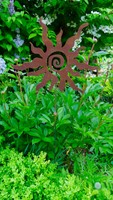 Edelrost Sonne "Crazy Sun"Gartenstecker Beetstecker aus Edelrost 120 x 30 cm 