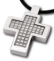 Lotus Style Halskette LS1537-1/1 Kette Lederband schwarz Kreuz silbern