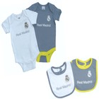 REAL MADRID FC 2016 BABIES KIT PRAM SUIT SHORT SLEEVE RMFC BABY GROW VEST X 2