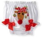 Mud Pie Christmas Baby Girl Newborn Reindeer Bloomer 0-6 Months 117A020-06