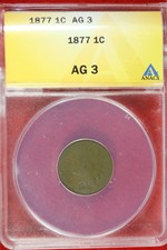 1877 Anacs Ag3 Indian Cent! #E1525