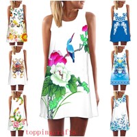  neueste Damen Sommerkleid Strandkleid Cocktailkleid Minikleid Neu 