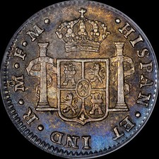 1799 Mo Fm 1/2R Reale Pcgs Ms62 Colonial Mexico Uber Cool Toned "Rare As Such"