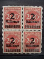 Deutsches Reich (B6) Viererblock 1923, postfrisch, anschauen