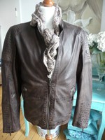 Gipsy Leder Jacke Biker Gr. L braun taupe Nappa neu mit Etikett