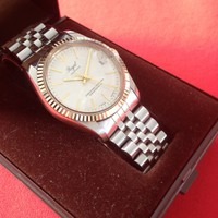 Armbanduhr Chronometer 70er, Vintage, Handaufzug, Date, Edelstahl, Jubile´ Band