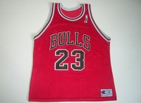 Chicago Bulls #23 Michael Jordan Rot Champion NBA Jersey Trikot Größe 48 - XL