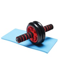 AB Wheel Rot mit Knie Pad Bauchtrainer Roller Bauchroller Bauchmuskeltrainer Neu