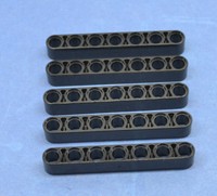 LEGO 5 x Technik Liftarm 1x7 (32524) schwarz | technic 7M thick beam black