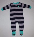 NEW~CARTERS INFANT BOY WINTER NAVY MONSTER FOOTED SLEEPER PAJAMAS SIZE 3T