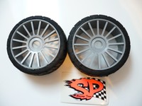 1/8  SP-Racing Rally Game ECO hart Reifen verklebt auf Speichen Felgen
