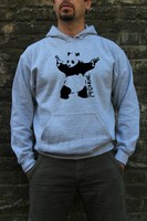 Banksy Panda With Gun Pistols Street Art Cool Jumper Hoodie S-XXL Sizes  
