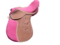 Leder  Baoumlose  Kindersattel Ponysattel pink + Zubehör 
