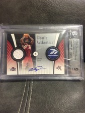 2006-07 Fleer Ex Clearly Authentics Tag Patch Auto Lebron James 7/10 Bgs 9 10