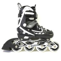 Weing Inline Skate verstellbare Kinder Inliner schwarz Gr. 30 - 33 Abec 7 LED   