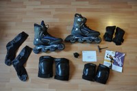 Inliner Komplettset K2 FREEQ-M SoftBoot Protektoren Socken Rohner Skate Bell Zub