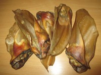 Rinderohren mit Muschel Ohr 5 oder 10 Stück Hundefutter Kauartikel ca 25cm Capos