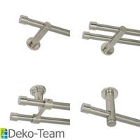 Gardinenstange 16 mm, mit Endkappe aus Metall , Edelstahl Design