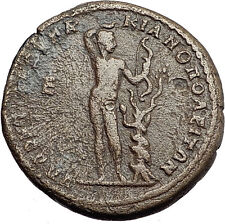 MACRINUS & DIADUMENIAN 217AD Marcianopolis APOLLO BOW SERPENT Roman Coin i57902