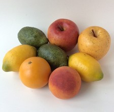 Red Golden Delicious Apples Lemons Limes Peach Orange Faux Fruit Lot 8 Props