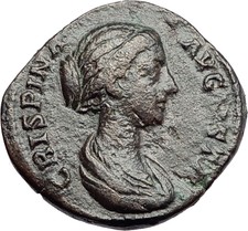 CRISPINA wife of COMMODUS 178AD Rome JUNO REGINA Ancient Roman Coin i57885