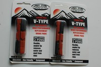 2 Paar (4 Stück) Kool-Stop V-Type  Bremsbeläge rot schwarz