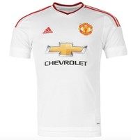 Adidas Manchester United Auswärts Away Trikot 2015 2016 Chevrolet Weiß Rot Neu
